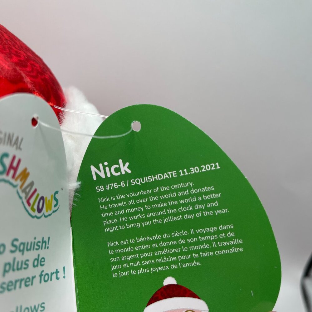 NWT Squishmallow Santa Nick Patterned Suit Santa Claus Stuffed Toy Christmas - Picture 6 of 10